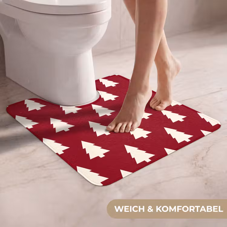WC Vorleger - Weihnachtsbaum – Rot – Weiß — 5