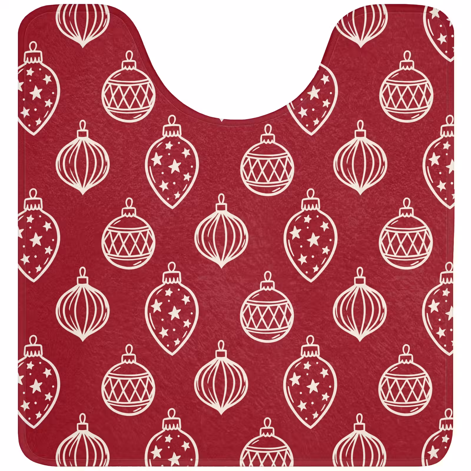 WC Vorleger - Weihnachtskugel – Rot – Cremefarben — 1