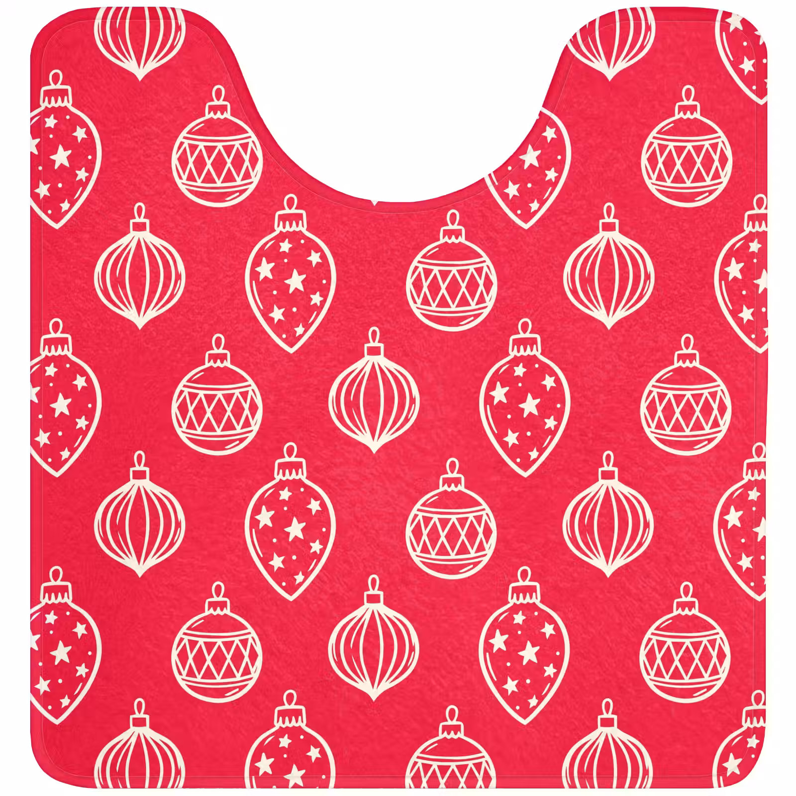 WC Vorleger - Weihnachtskugel – Rot – Weiß — 1