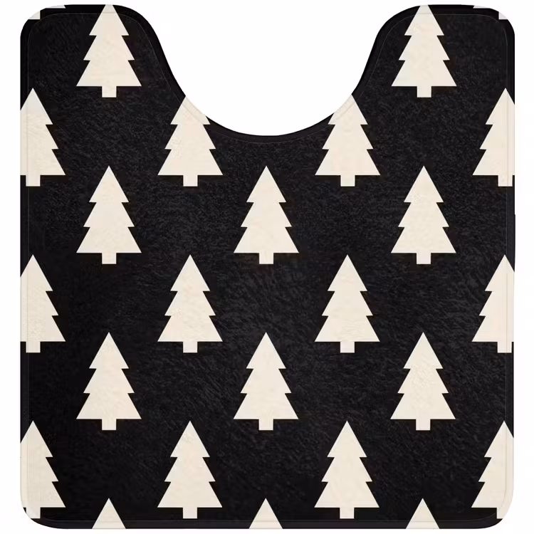 WC Vorleger - Weihnachtsbaum – Schwarz – Weiß — 1