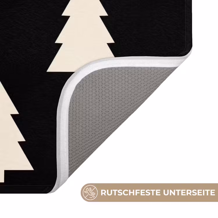 WC Vorleger - Weihnachtsbaum – Schwarz – Weiß — 3
