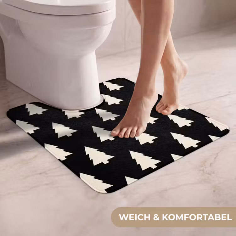 WC Vorleger - Weihnachtsbaum – Schwarz – Weiß — 5