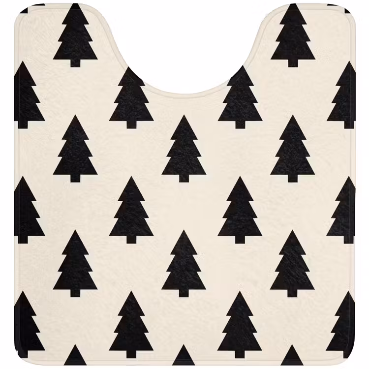 WC Vorleger - Weihnachtsbaum – Weiß – Schwarz — 1