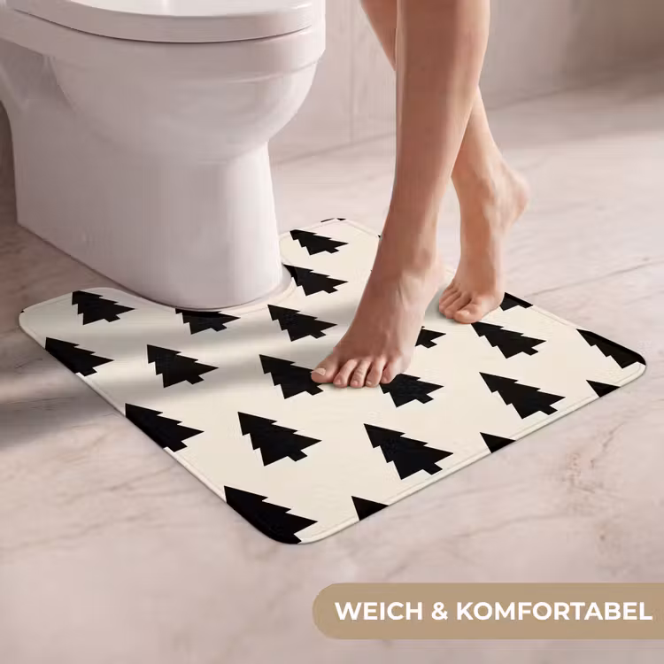 WC Vorleger - Weihnachtsbaum – Weiß – Schwarz — 5