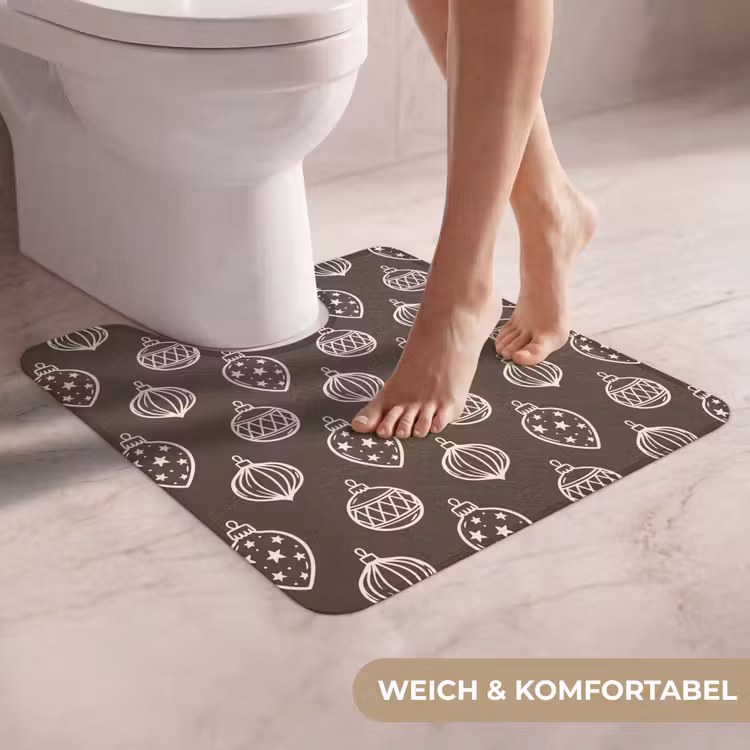 WC Vorleger - Weihnachtskugel – Grau – Cremefarben — 5