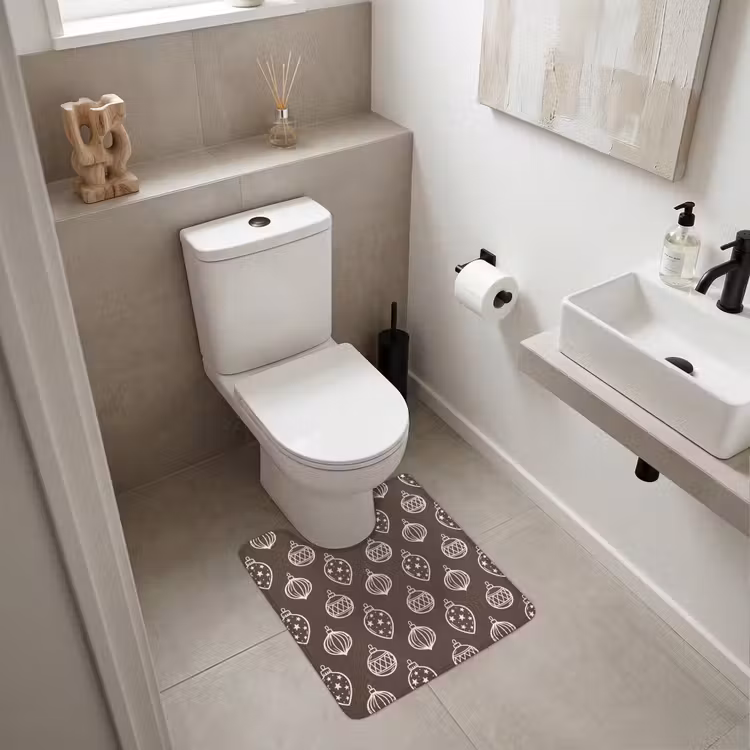 WC Vorleger - Weihnachtskugel – Grau – Cremefarben — 6