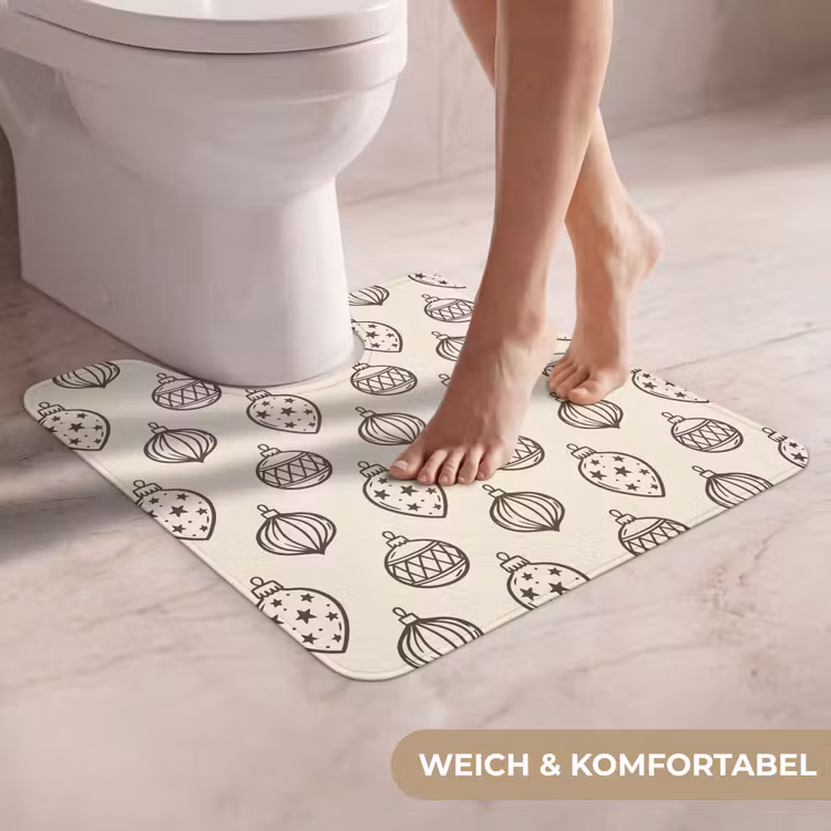 WC Vorleger - Weihnachtskugel – Grün – Cremefarben — 5
