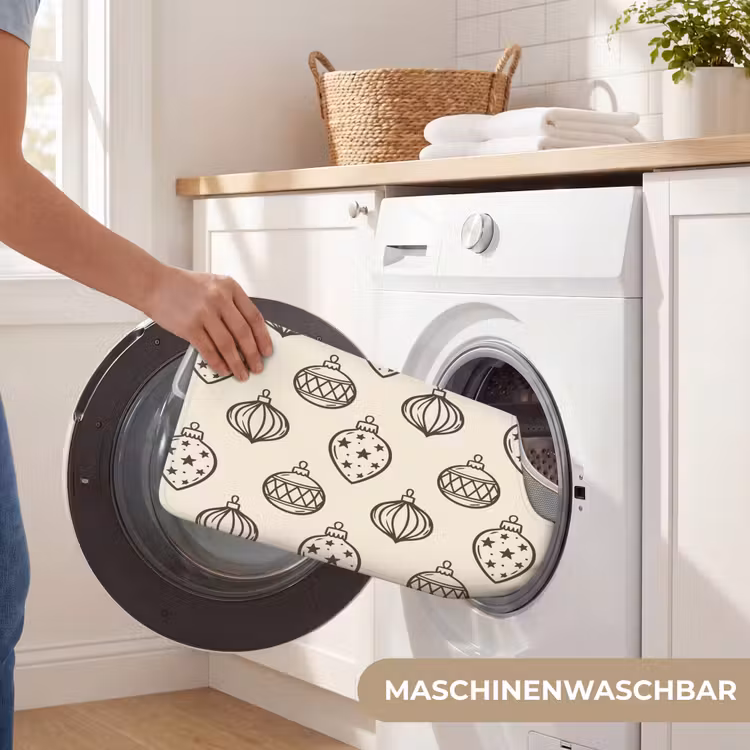 WC Vorleger - Weihnachtskugel – Grün – Cremefarben — 7