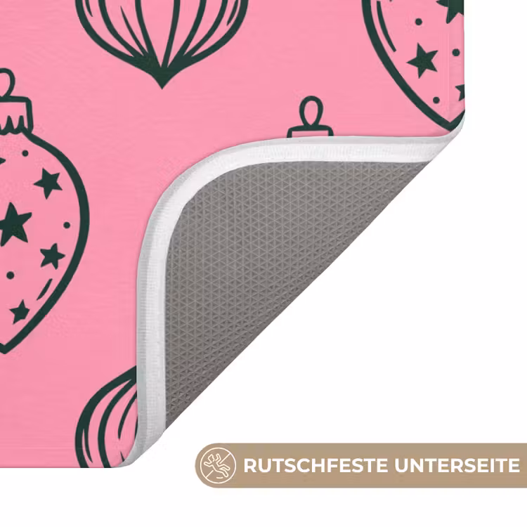 WC Vorleger - Weihnachtskugel – Grün – Rosa — 3