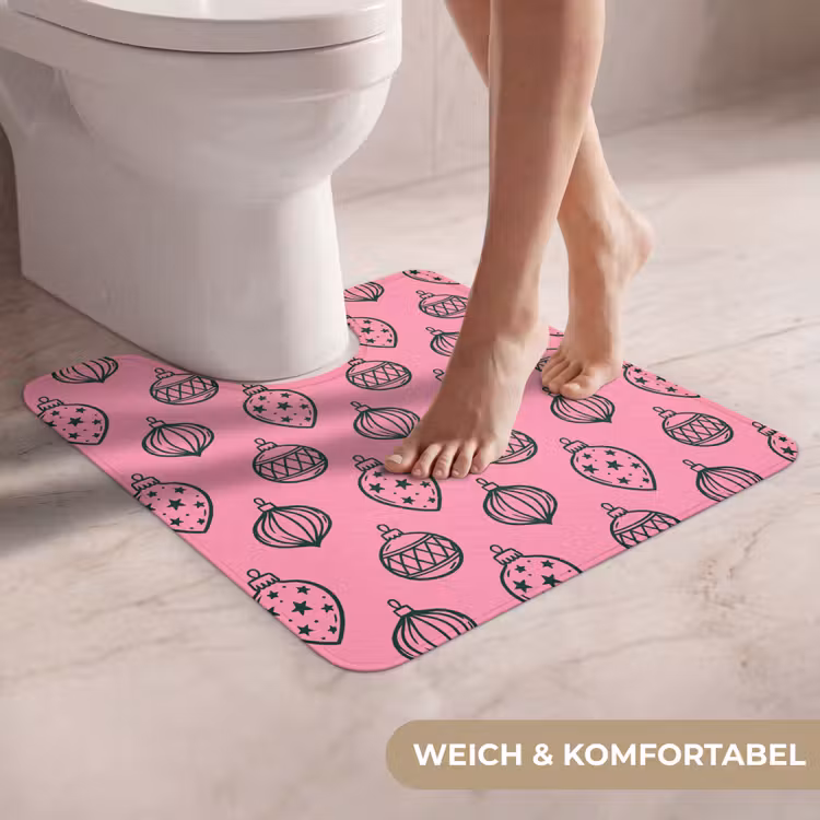 WC Vorleger - Weihnachtskugel – Grün – Rosa — 5