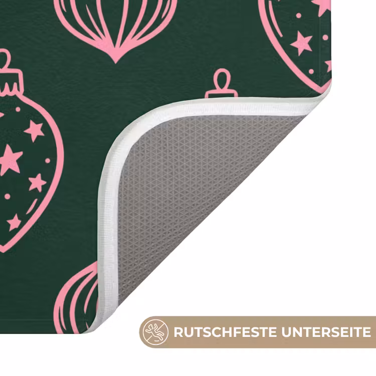 WC Vorleger - Weihnachtskugel – Rosa – Grün — 3