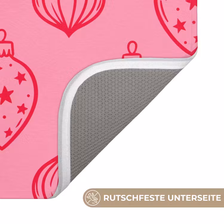 WC Vorleger - Weihnachtskugel – Rosa – Rot — 3