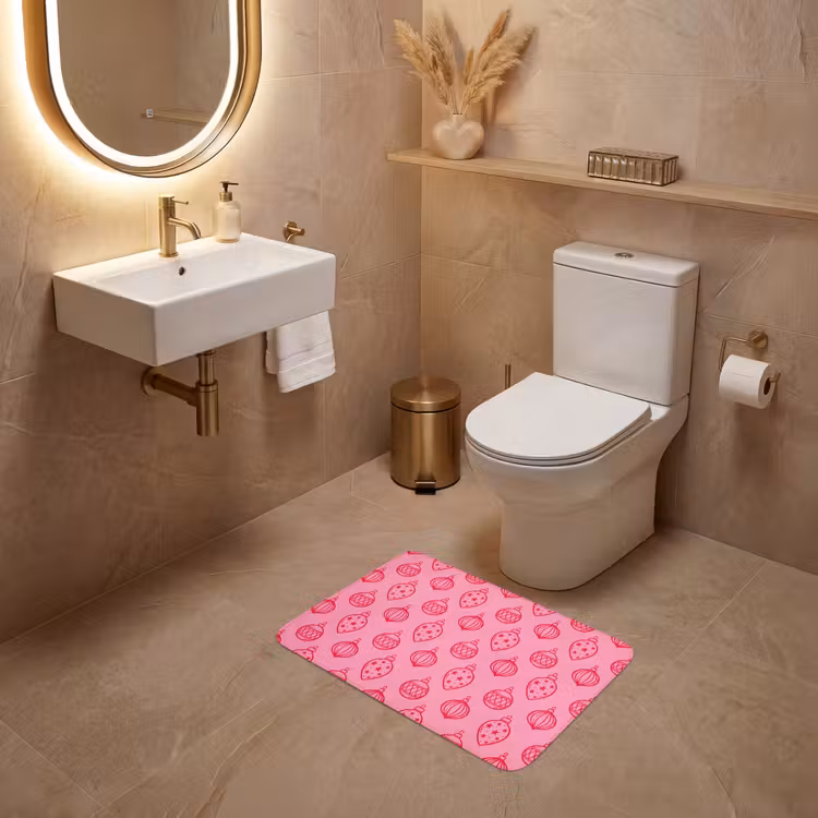 WC Vorleger - Weihnachtskugel – Rosa – Rot — 4