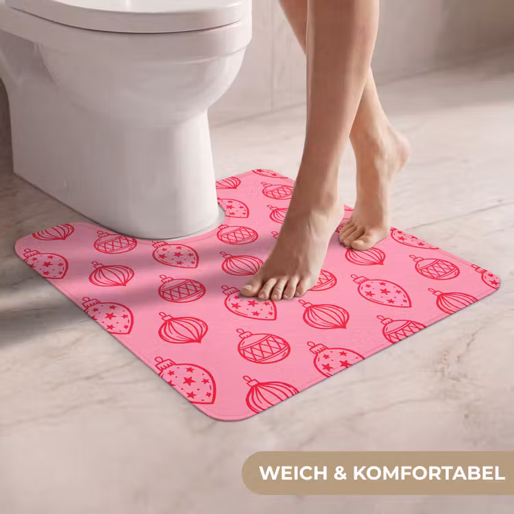 WC Vorleger - Weihnachtskugel – Rosa – Rot — 5