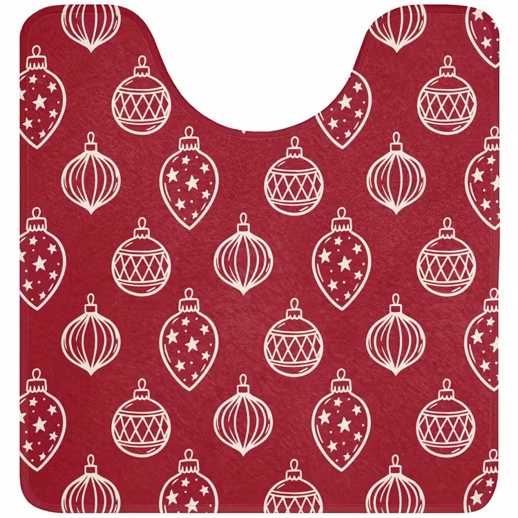 WC Vorleger - Weihnachtskugel – Rot – Cremefarben — 1