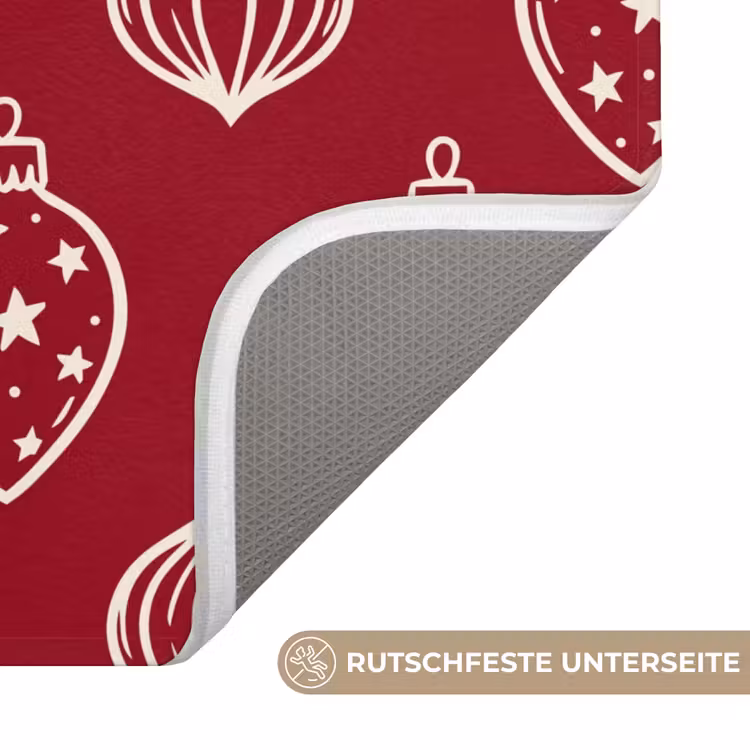 WC Vorleger - Weihnachtskugel – Rot – Cremefarben — 3
