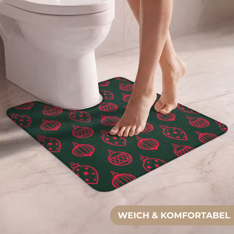 WC Vorleger - Weihnachtskugel – Rot – Grün — 5