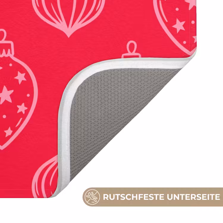 WC Vorleger - Weihnachtskugel – Rot – Rosa — 3