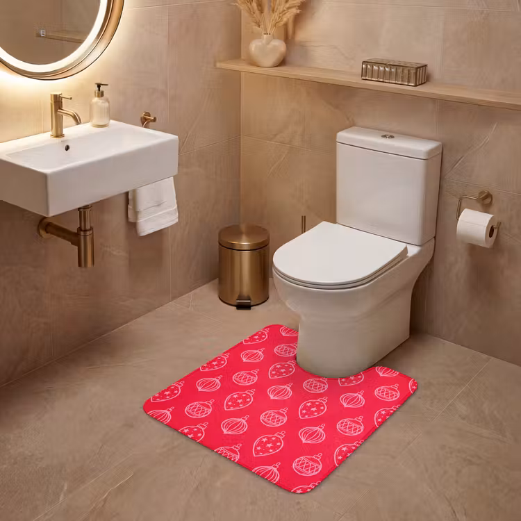WC Vorleger - Weihnachtskugel – Rot – Rosa — 4