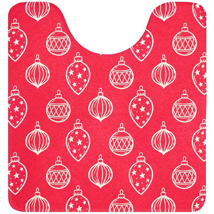 WC Vorleger - Weihnachtskugel – Rot – Weiß — 1