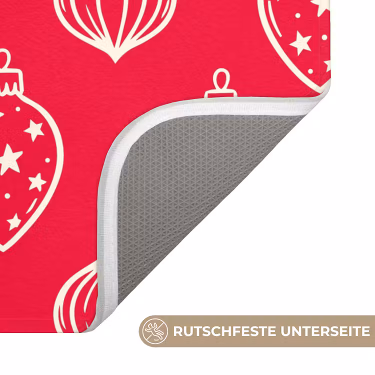 WC Vorleger - Weihnachtskugel – Rot – Weiß — 3
