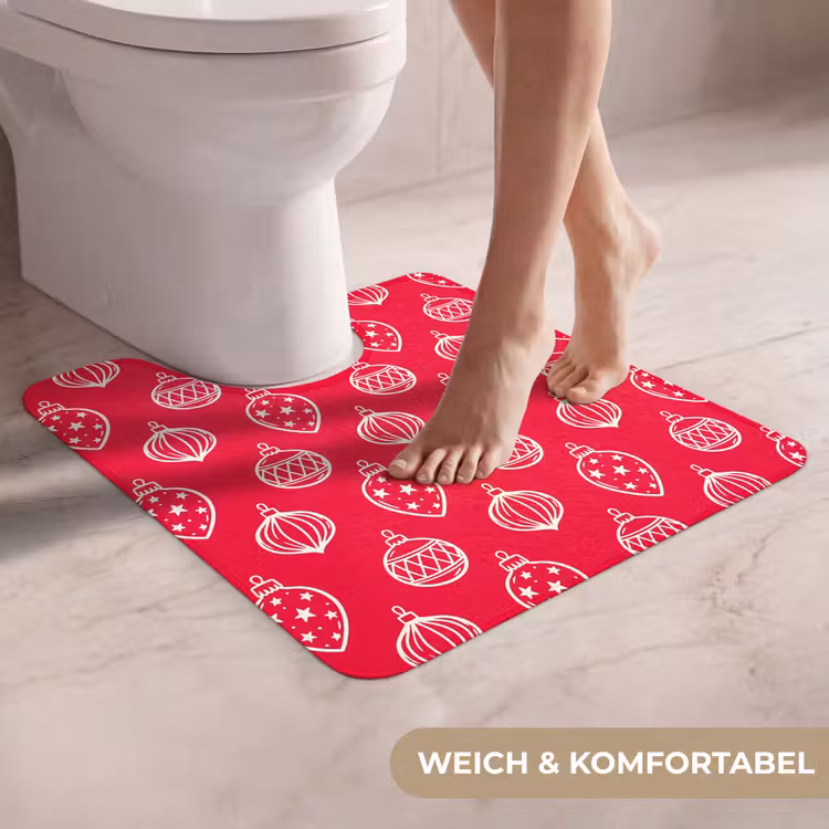 WC Vorleger - Weihnachtskugel – Rot – Weiß — 5