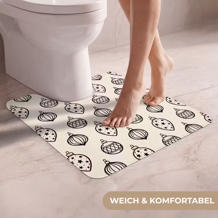 WC Vorleger - Weihnachtskugel – Schwarz – Weiß — 5