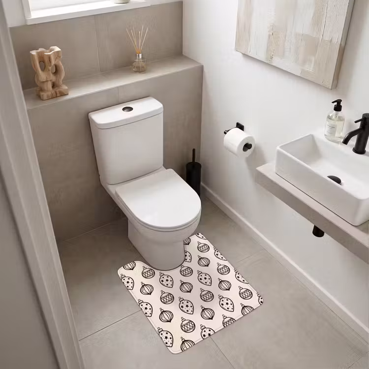 WC Vorleger - Weihnachtskugel – Schwarz – Weiß — 6