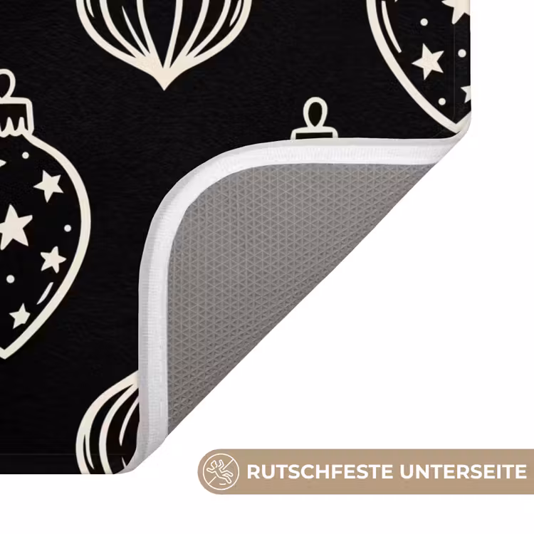 WC Vorleger - Weihnachtskugel – Weiß – Schwarz — 3