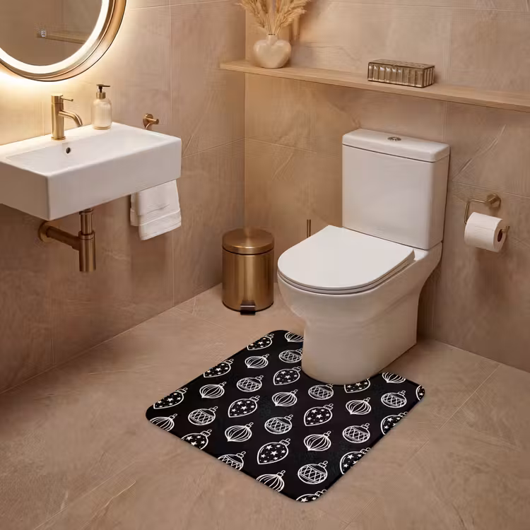 WC Vorleger - Weihnachtskugel – Weiß – Schwarz — 4
