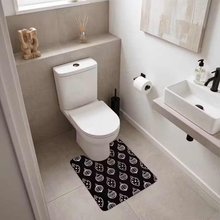 WC Vorleger - Weihnachtskugel – Weiß – Schwarz — 6