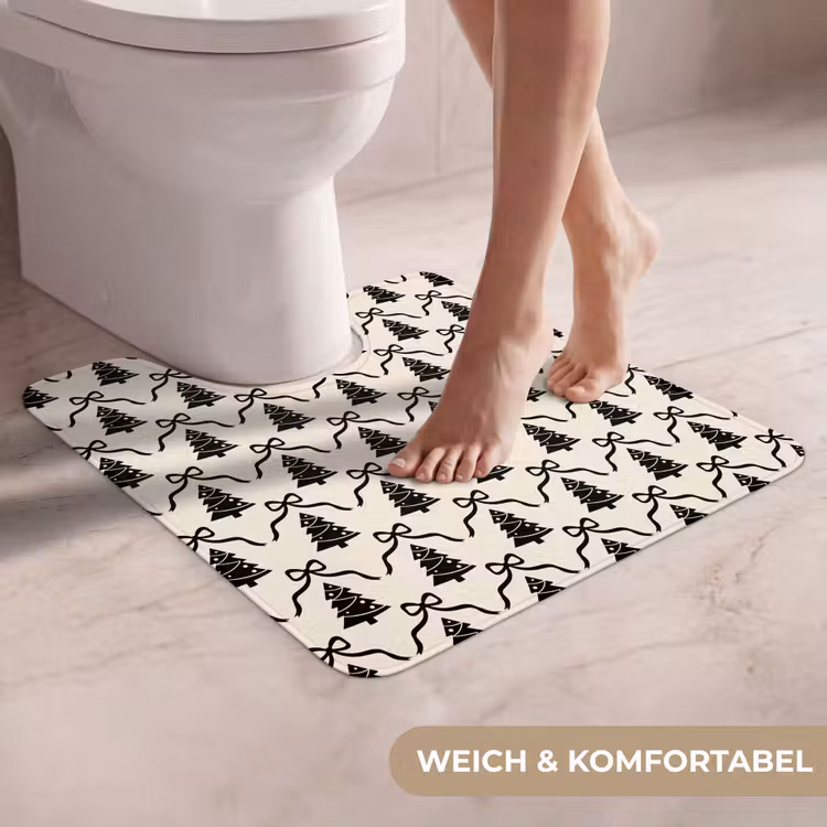 WC Vorleger - Schleife – Schwarz – Weiß – Weihnachten — 5