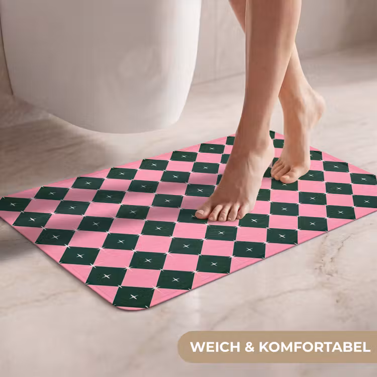 WC Vorleger - Weihnachten – Rosa – Grün – Stern — 7