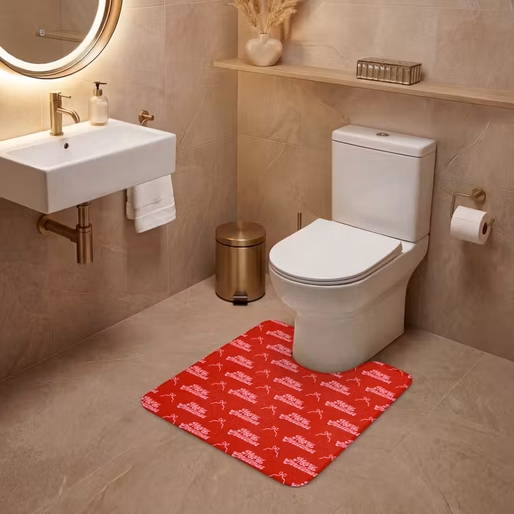 WC Vorleger - Text – Schleife – Rosa – Rot — 4