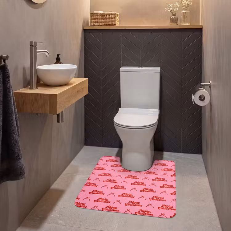 WC Vorleger - Text – Schleife – Rot – Rosa — 2