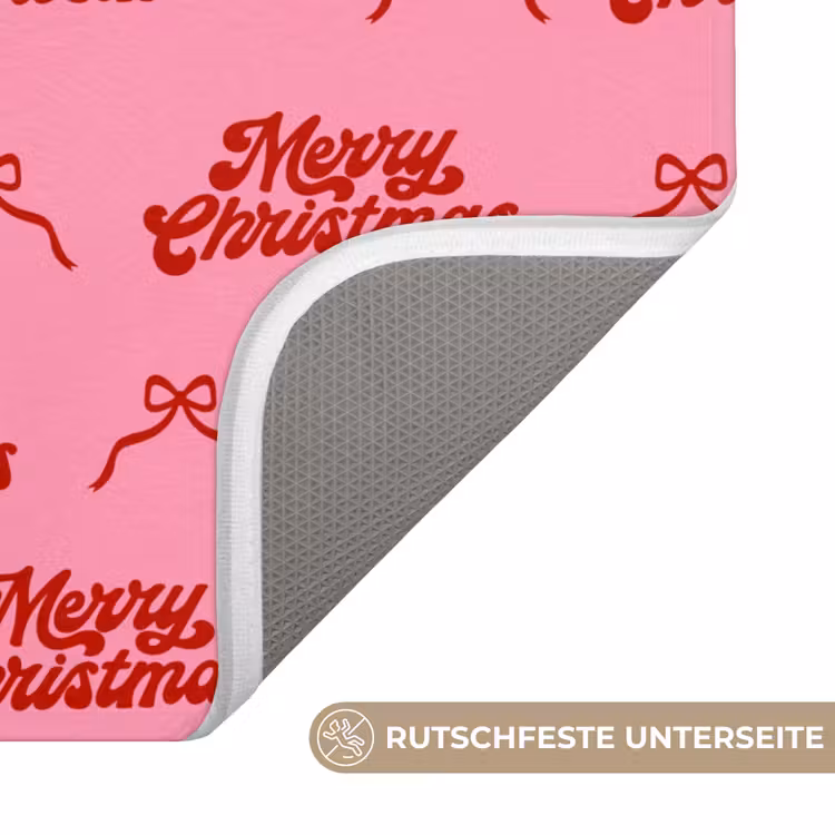 WC Vorleger - Text – Schleife – Rot – Rosa — 3