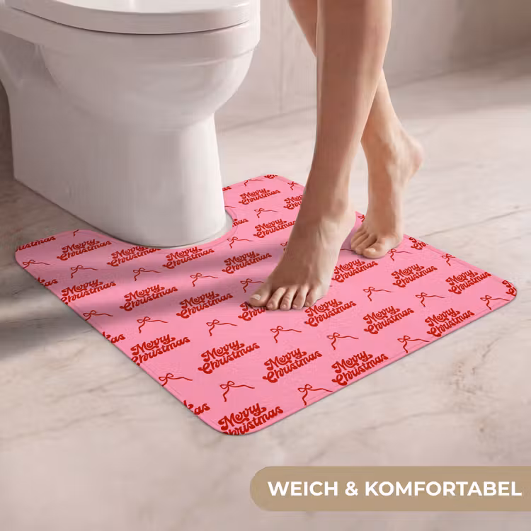 WC Vorleger - Text – Schleife – Rot – Rosa — 5