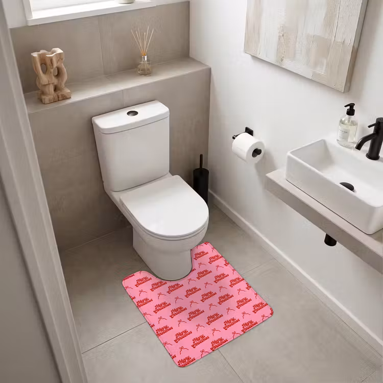 WC Vorleger - Text – Schleife – Rot – Rosa — 6