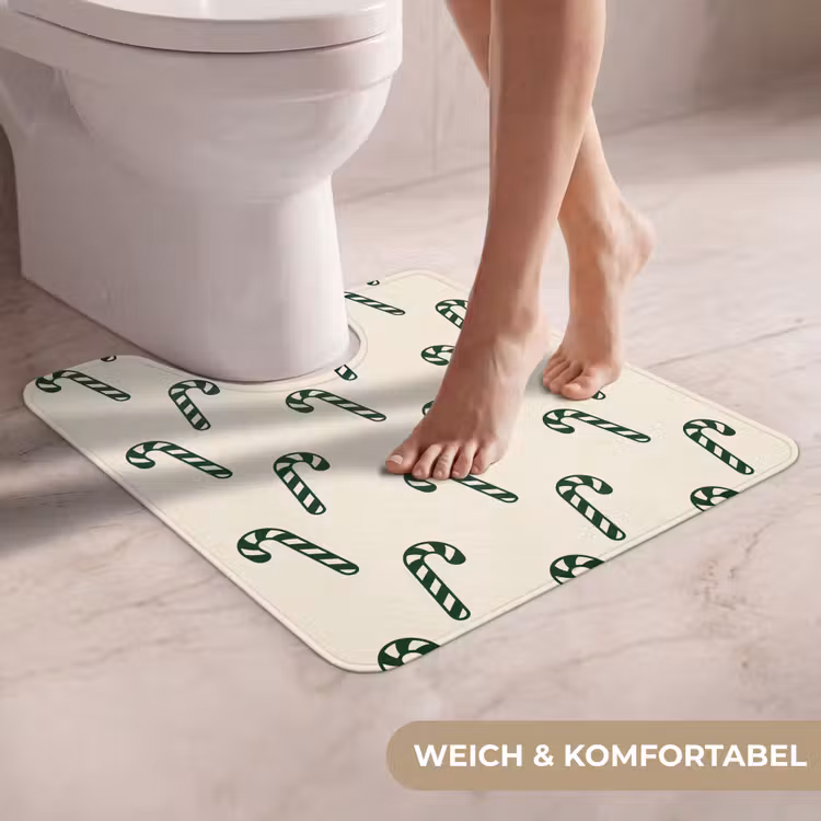 WC Vorleger - Weihnachten – Grün – Creme – Zuckerstange — 5