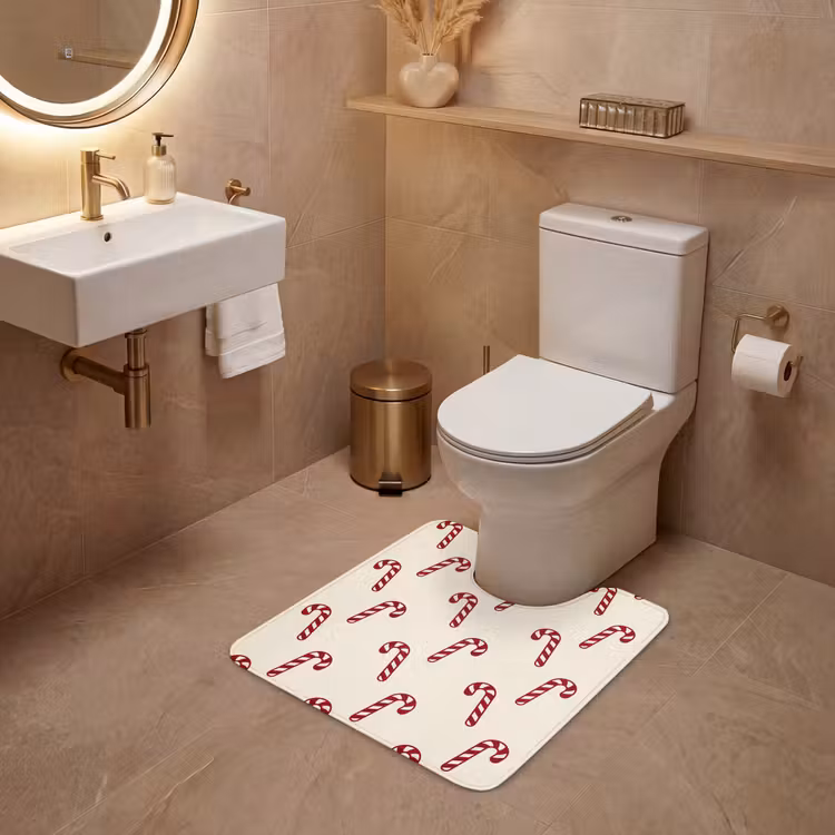 WC Vorleger - Weihnachten – Rot – Creme – Zuckerstange — 4