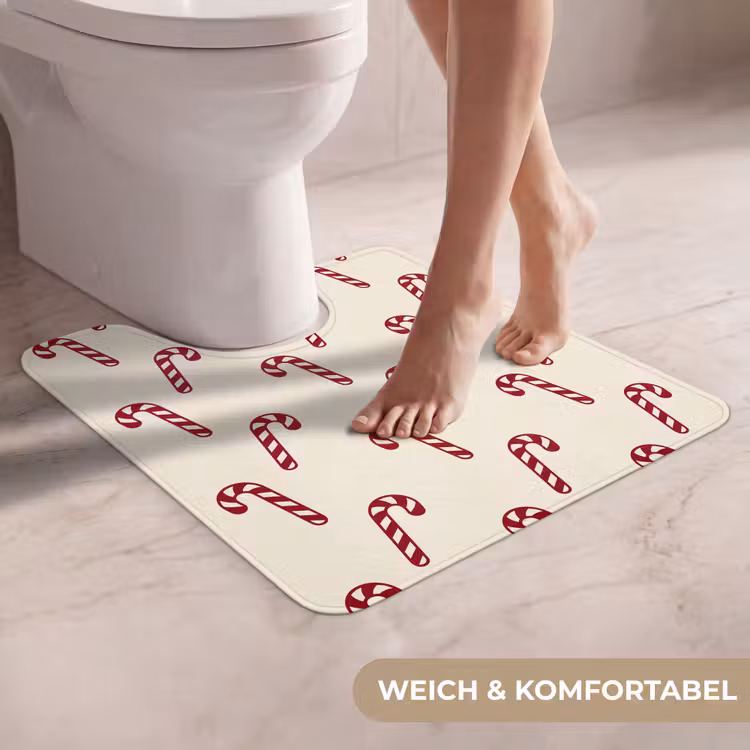 WC Vorleger - Weihnachten – Rot – Creme – Zuckerstange — 5