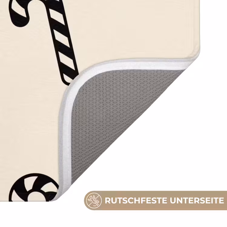 WC Vorleger - Weihnachten – Schwarz – Creme – Zuckerstange — 3
