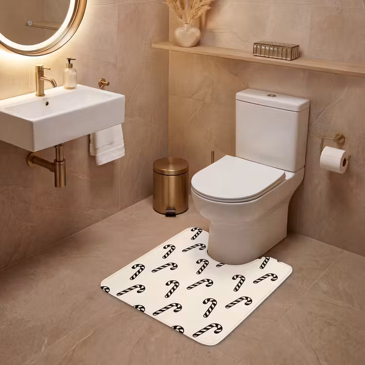 WC Vorleger - Weihnachten – Schwarz – Creme – Zuckerstange — 4