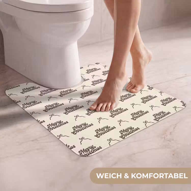WC Vorleger - Text – Braun – Creme – Schleife — 5