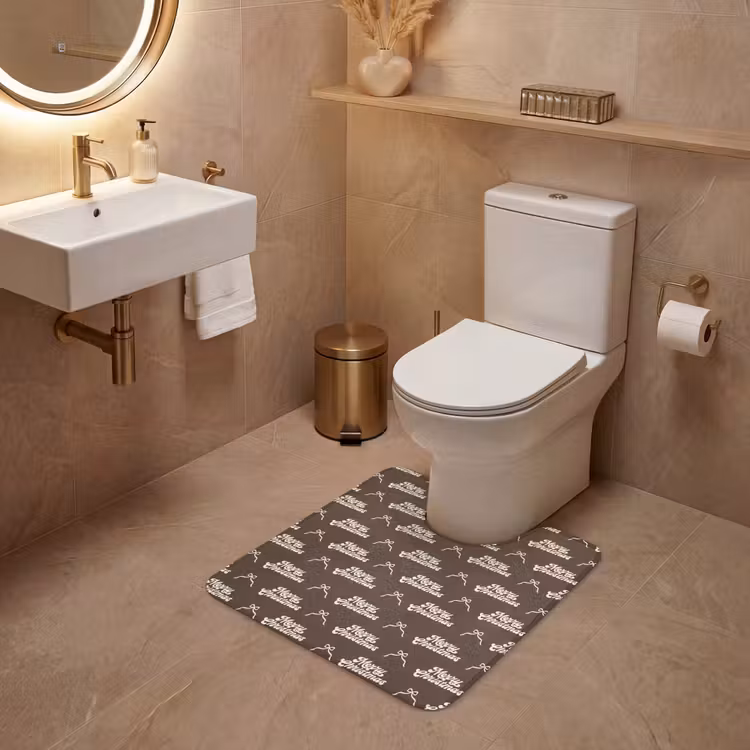 WC Vorleger - Text – Creme – Braun – Schleife — 4