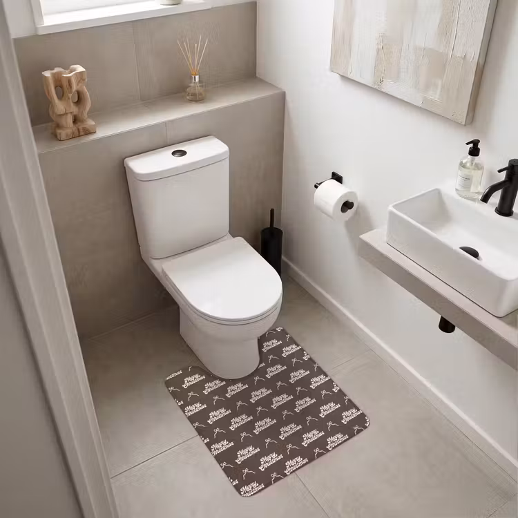 WC Vorleger - Text – Creme – Braun – Schleife — 6