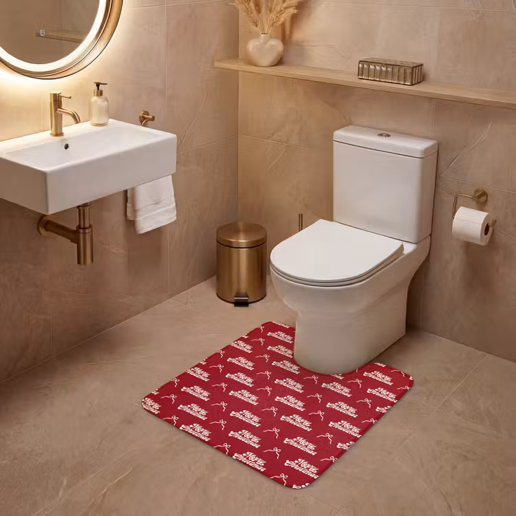 WC Vorleger - Text – Rot – Weiß – Schleife — 4