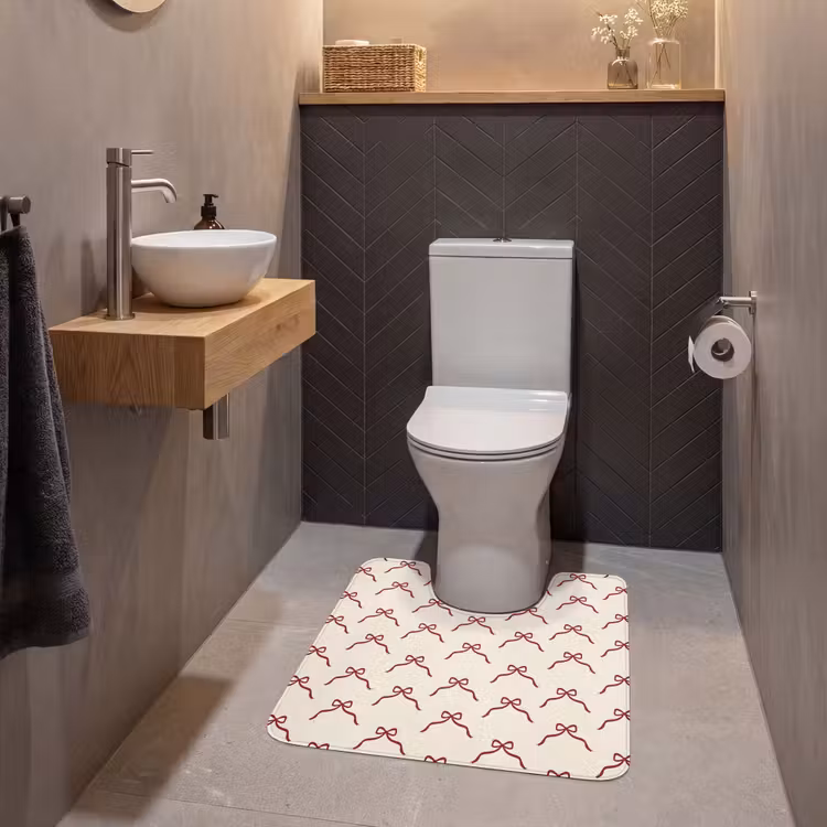 WC Vorleger - Schleife – Rot – Creme – Weihnachten — 2