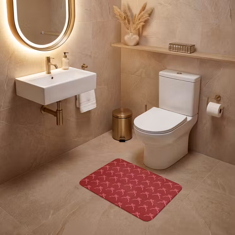 WC Vorleger - Schleife – Weihnachten – Rot – Rosa — 4