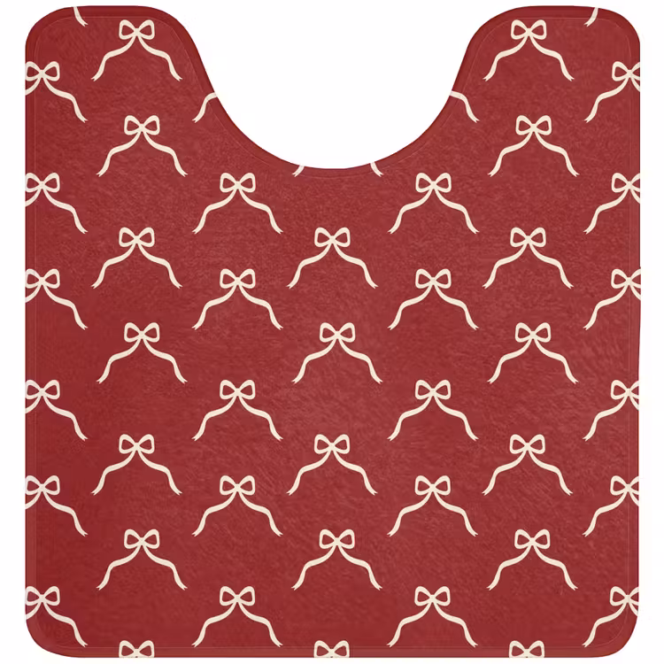 WC Vorleger - Schleife – Weihnachten – Rot – Weiß — 1